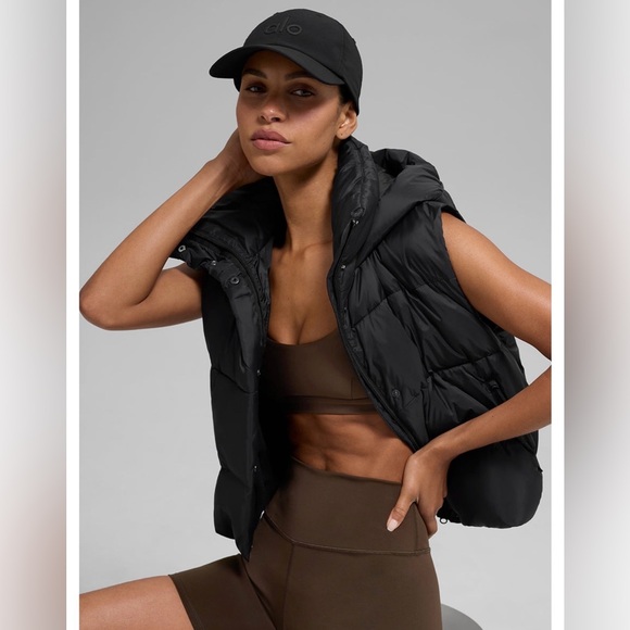 NWT Alo Gold Rush Puffer Vest Black Size XXS